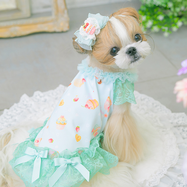 CanNana 犬服 春 夏 ワンピース COOL素材 レース チュール フリル 小型