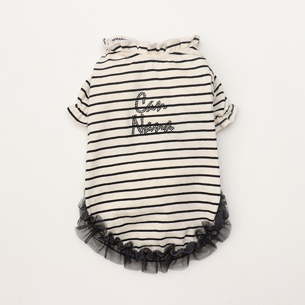 ロゴラインストーンボーダーカットソー04