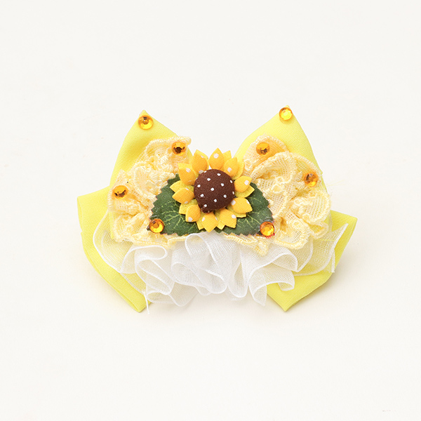 CanNana 犬 アクセサリー 夏 ひまわり バレッタ アクセ ギフト