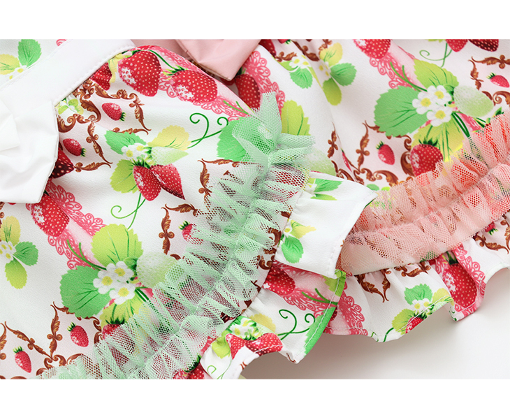 CanNana 犬 服 犬服 ワンピース 春夏 いちご オリジナル柄 ラブリー