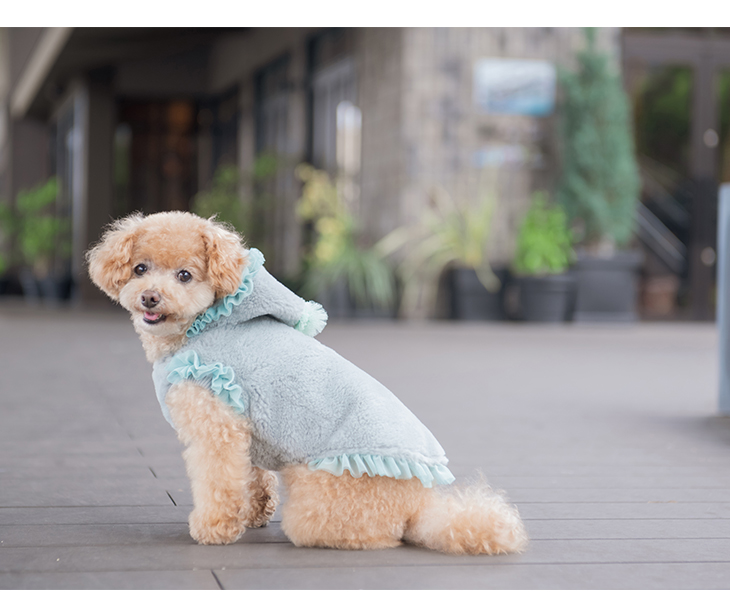 CanNana 犬 服 犬服 秋冬 ふわふわファーのフード付きジャケット お 