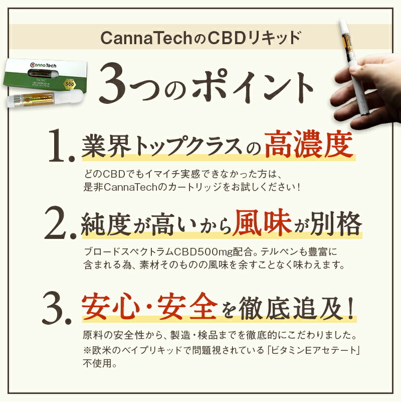 CBD リキッド カートリッジ 1g×3本セット 85% or 50％ CBD 500mg 