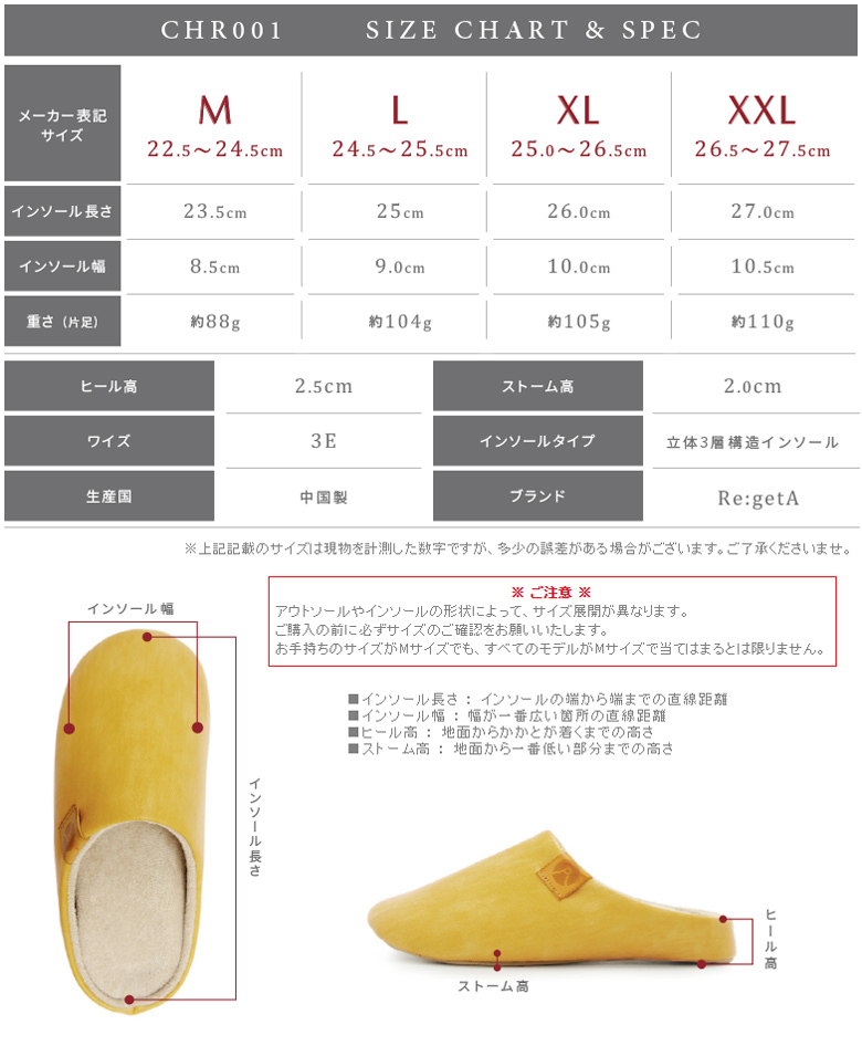 サイズ表