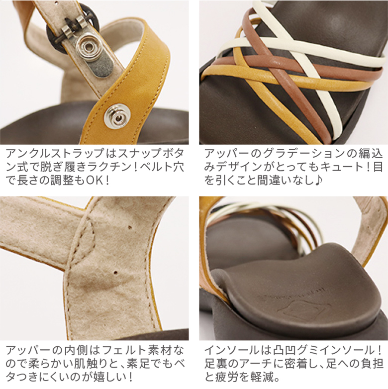 リゲッタ カヌー サンダル レディース 編み込み バックストラップ ぺたんこ フラット 履きやすい 疲れにくい 痛くない CJFD5311a | Regetta Canoe | 15