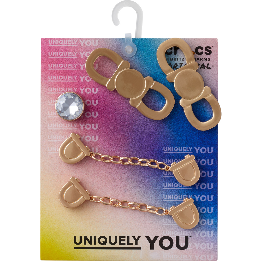 Yahoo! Yahoo!ショッピング(ヤフー ショッピング)crocs クロックス ジビッツ jibbitz アクセサリー チャーム 10012935 Recollect Shoelery 5 Pack 5個セット レコレクト シューレリー ゴールド チェーン