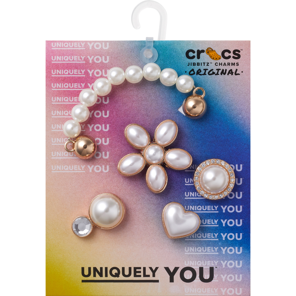 Yahoo! Yahoo!ショッピング(ヤフー ショッピング)crocs クロックス ジビッツ jibbitz アクセサリー チャーム 10013133 Dainty Pearl Jewelry 5 Pack 5個セット パール ゴールド かわいい カスタマイズ