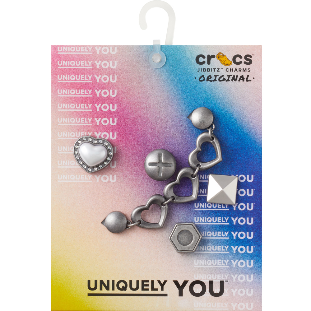 Yahoo! Yahoo!ショッピング(ヤフー ショッピング)crocs クロックス ジビッツ jibbitz アクセサリー チャーム 10013669 Silver Romantic 5 Pack 5個セット シルバー メタリック カスタマイズ