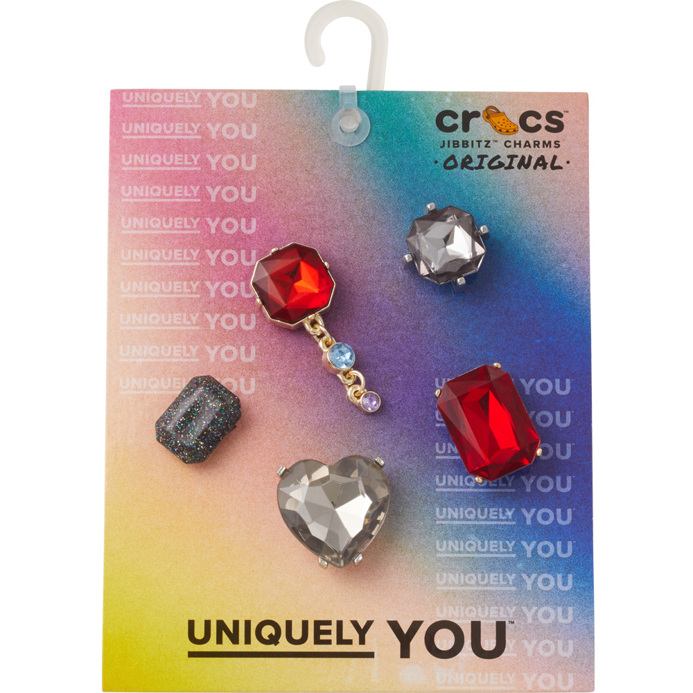 Yahoo! Yahoo!ショッピング(ヤフー ショッピング)crocs クロックス ジビッツ jibbitz アクセサリー チャーム 10014544 Dark and Moody Gem 5 Pack 5個セット ストーン 赤 レッド ハート カスタマイズ