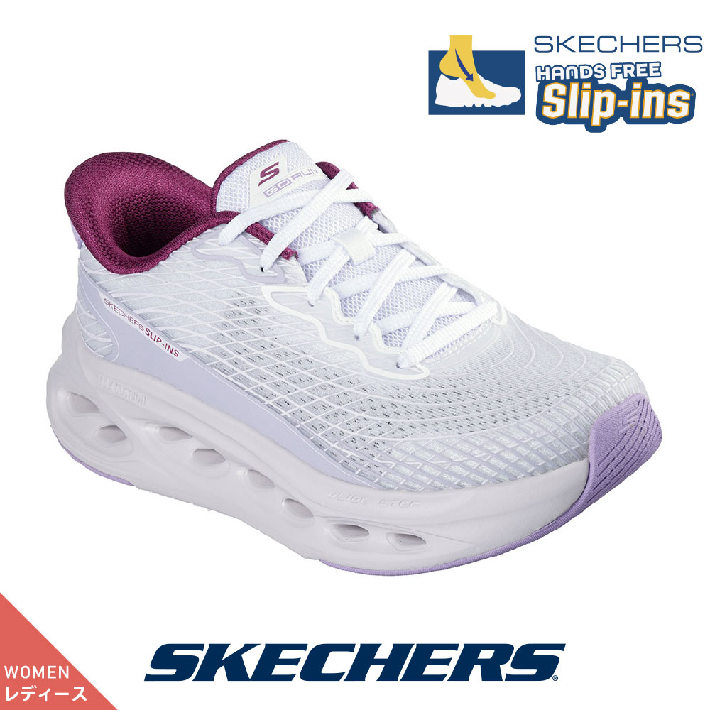 50%OFF �Z�[�� �X�P�b�`���[�Y ���f�B�[�X 129404 WLV �z���C�g/���x���_�[ �X�j�[�J�[ SKECHERS  �X���b�v�C���Y MAX CUSHIONING GLIDE-STEP - SAPPHIRE