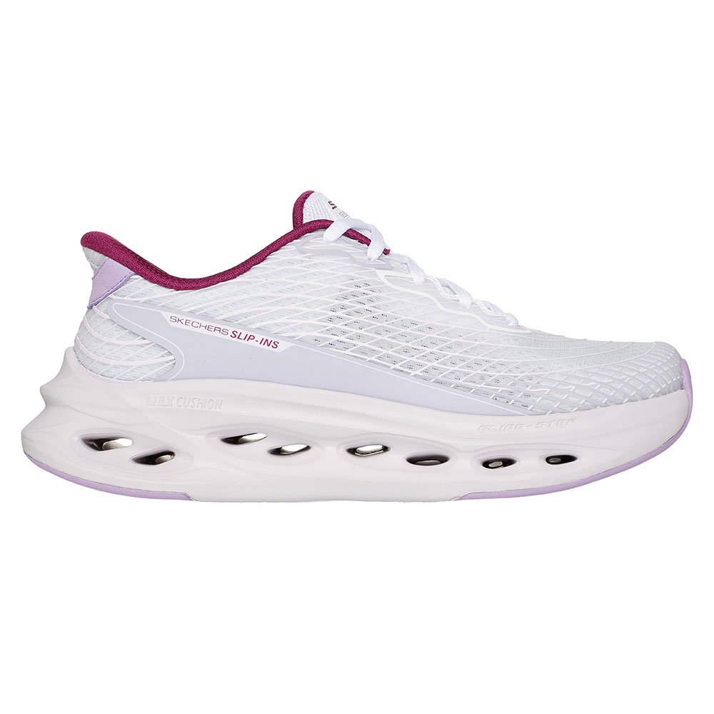 40%OFF セール スケッチャーズ レディース 129404 WLV ホワイト/ラベンダー スニーカー SKECHERS  スリップインズ MAX CUSHIONING GLIDE-STEP - SAPPHIREの画像