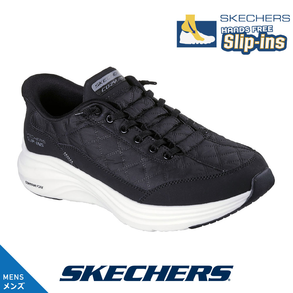 �X�P�b�`���[�Y �����Y 232619 BKW �u���b�N/�z���C�g �X���b�|�� SKECHERS  �X���b�v�C���Y CONTOUR FOAM - COZY FIT ����@�􂢉\