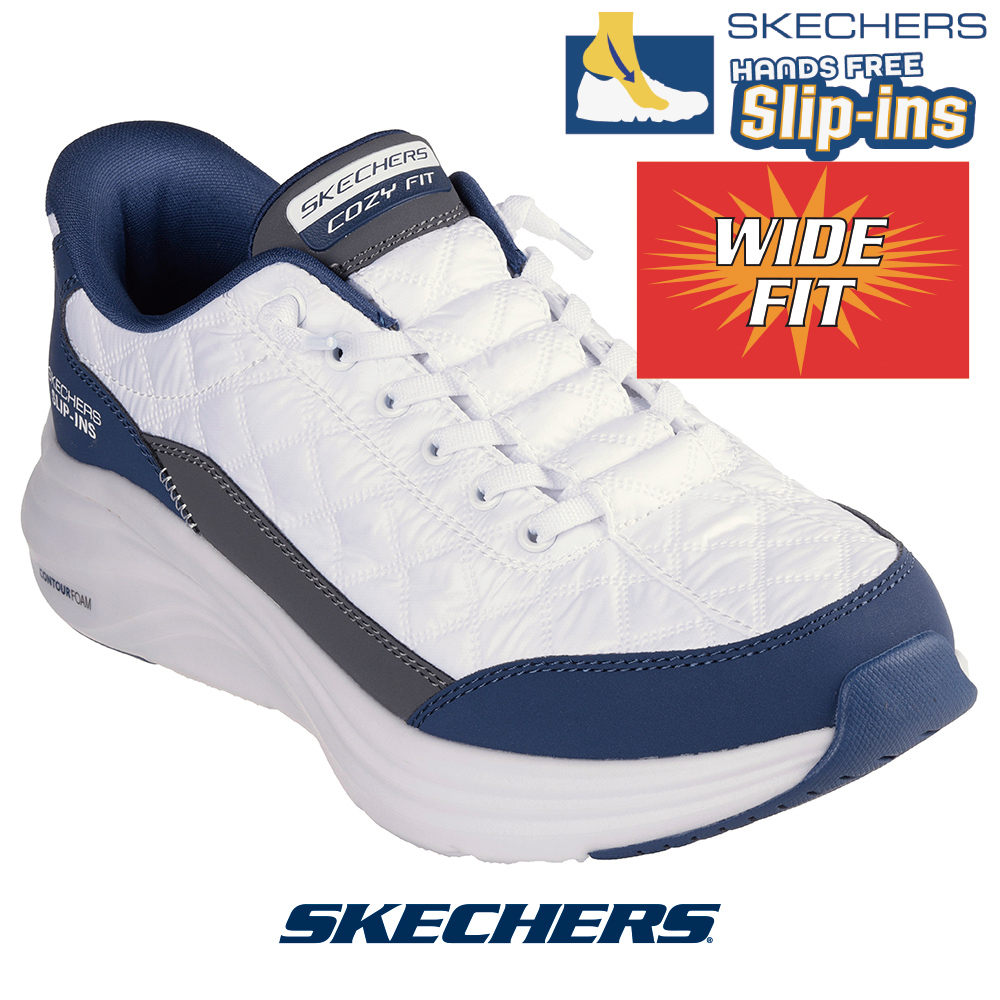 �X�P�b�`���[�Y SKECHERS 232619W �X�j�[�J�[ �X���b�v�C���Y �X���b�|�� �n���Y�t���[ CONTOUR FOAM-COZY FIT �z���C�g�l�C�r�[ �����Y ���C�h�t�B�b�g 4E