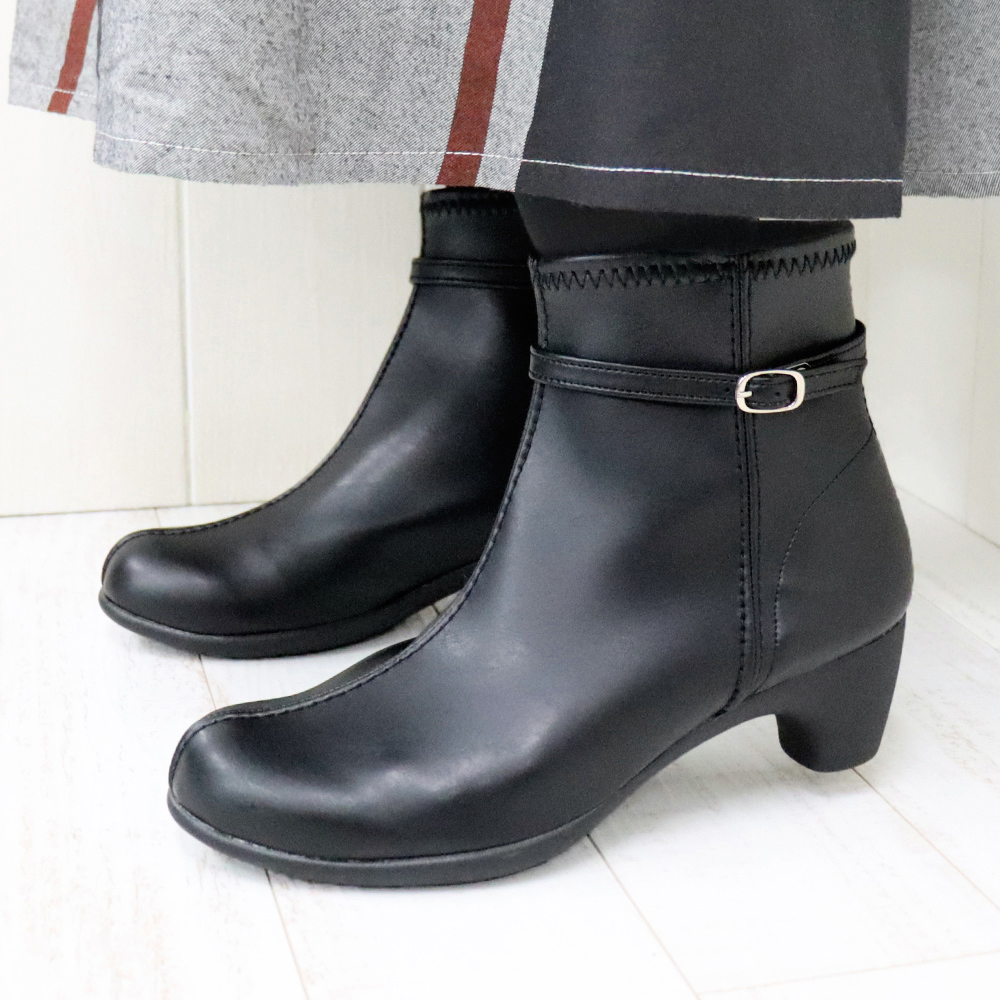 Re:getA（リゲッタ） ショート ブーツ レディース ストレッチ 日本製