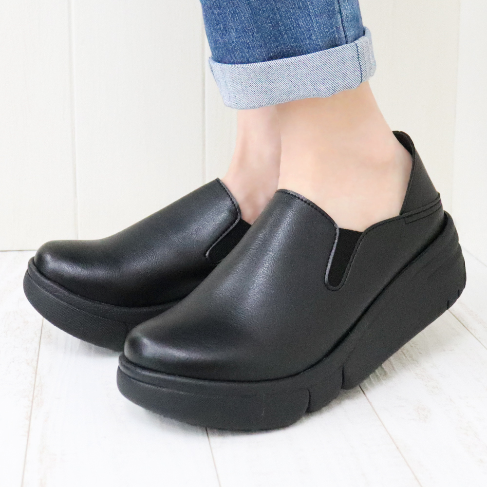 リゲッタ　Re:getAブラックMサイズ Re:getA（リゲッタ） シューズ レディース 靴 RE168 サイドゴア 2way