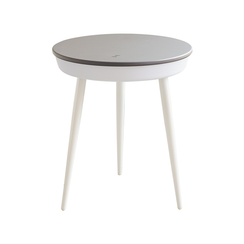 テーブル スピーカー 一台三役 ワイヤレス充電 丸 木製 丸型 USB