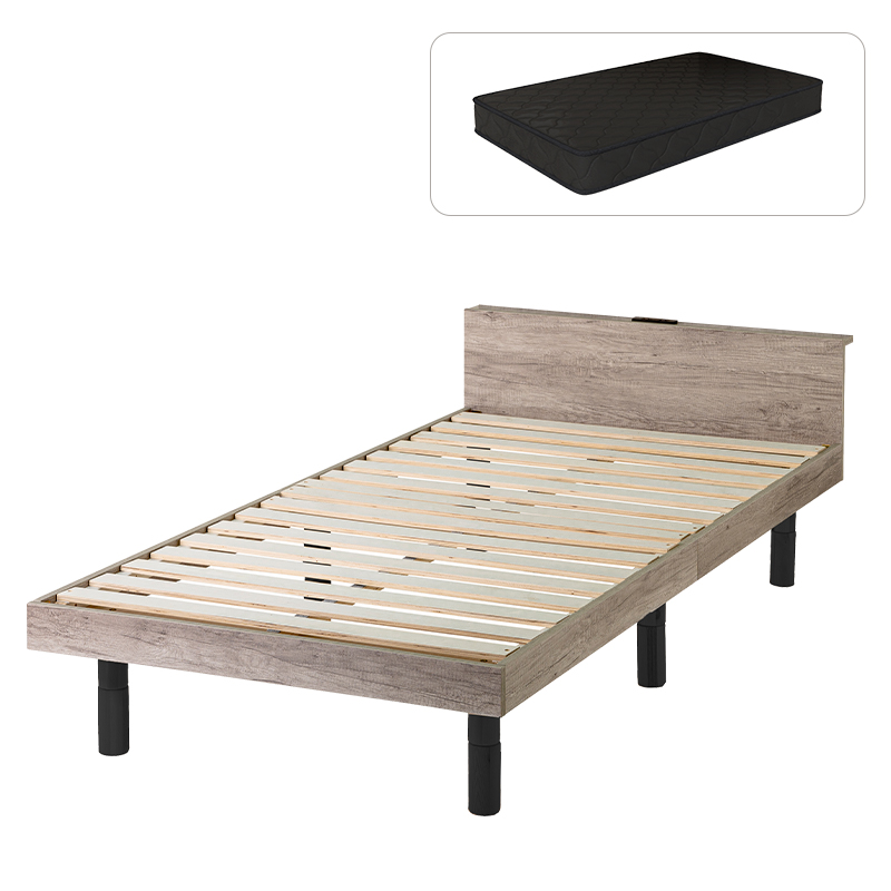 ベッド マットレス付き シングル すのこベッド ボンネルコイル 厚み