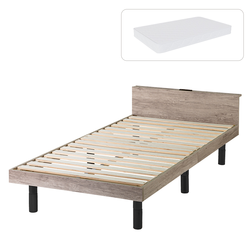 ベッド マットレス付き シングル すのこベッド ボンネルコイル 厚み