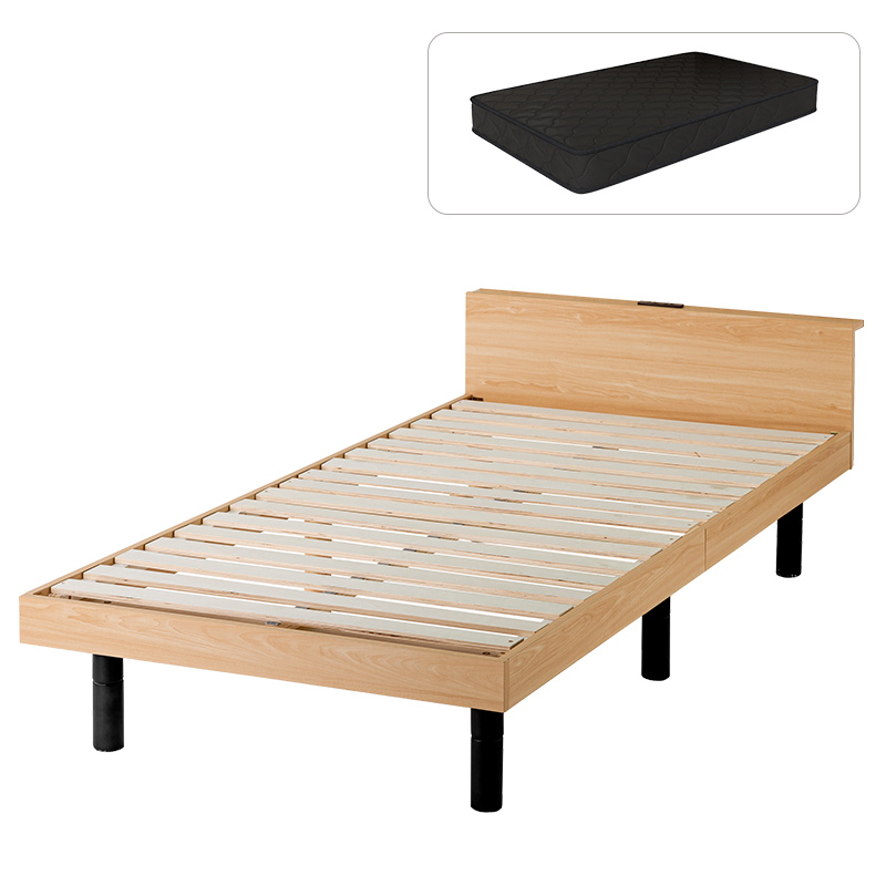 ベッド マットレス付き シングル すのこベッド ボンネルコイル 厚み