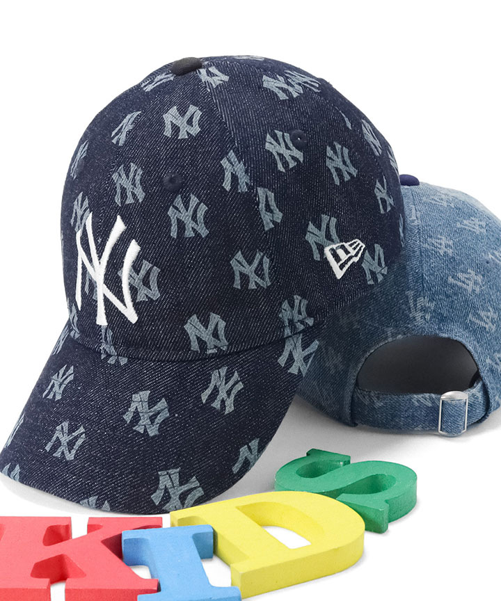 【期間限定セール】ニューエラキャップ デコ NEW ERA ニューエラキッズ キャップ MLB デニムモノグラム