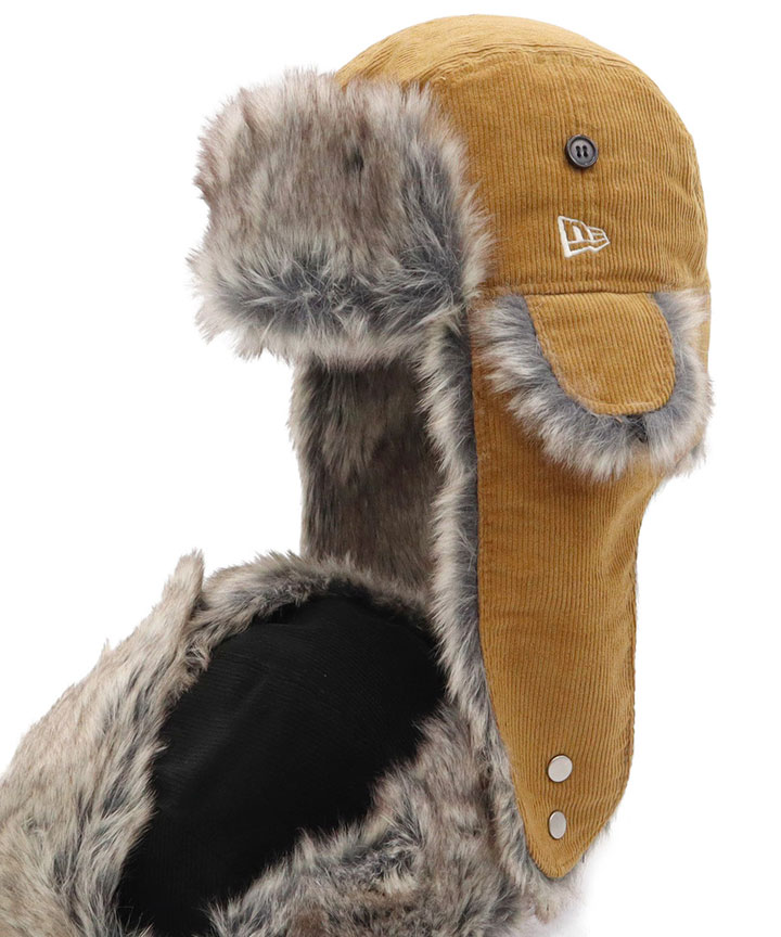 NEW ERA（ニューエラ） トラッパー コーデュロイ無地 ファー : ONSPOTZ