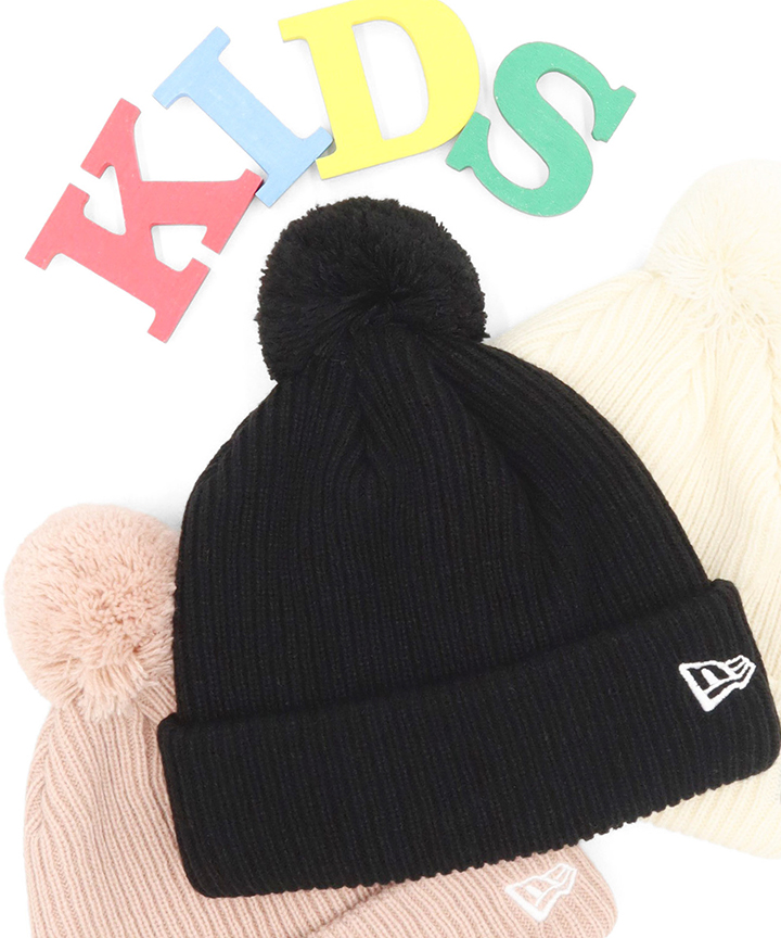 NEW ERA（ニューエラ） キッズ ポンポン付きニット帽 無地 : ONSPOTZ