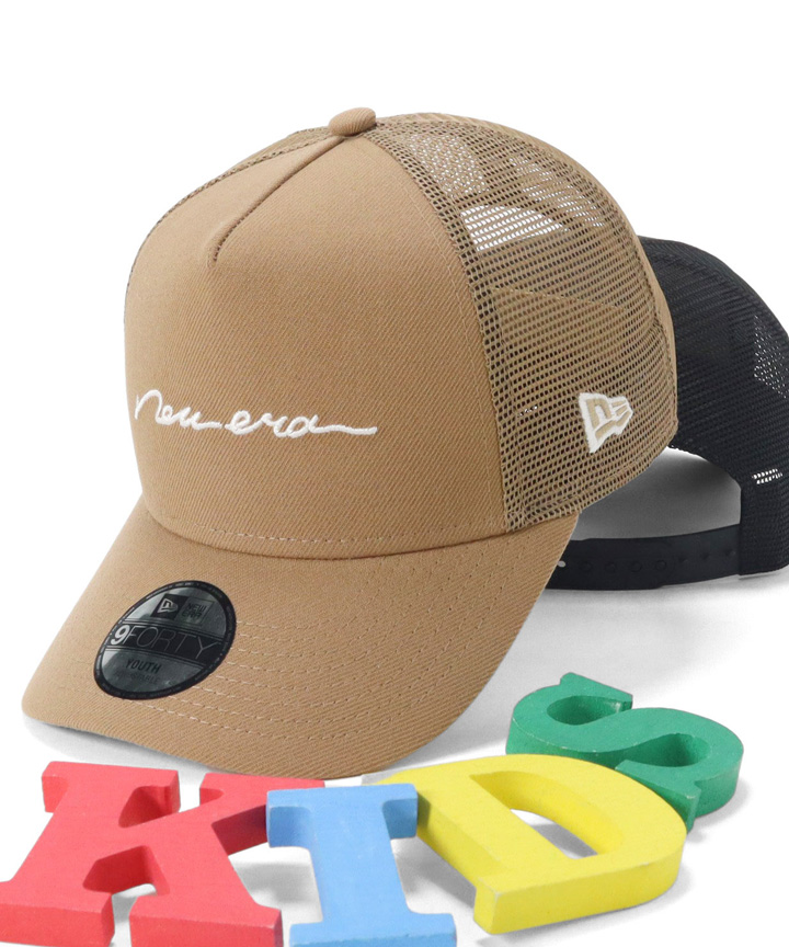 NEW ERA ニューエラキッズ メッシュキャップ 手書き風ロゴ