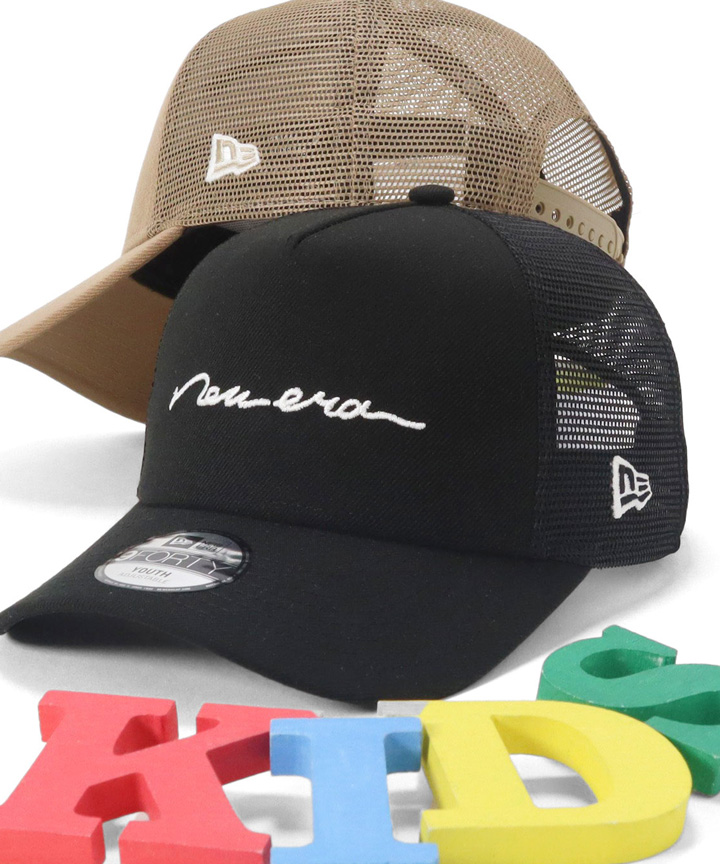 NEW ERA ニューエラキッズ メッシュキャップ 手書き風ロゴ