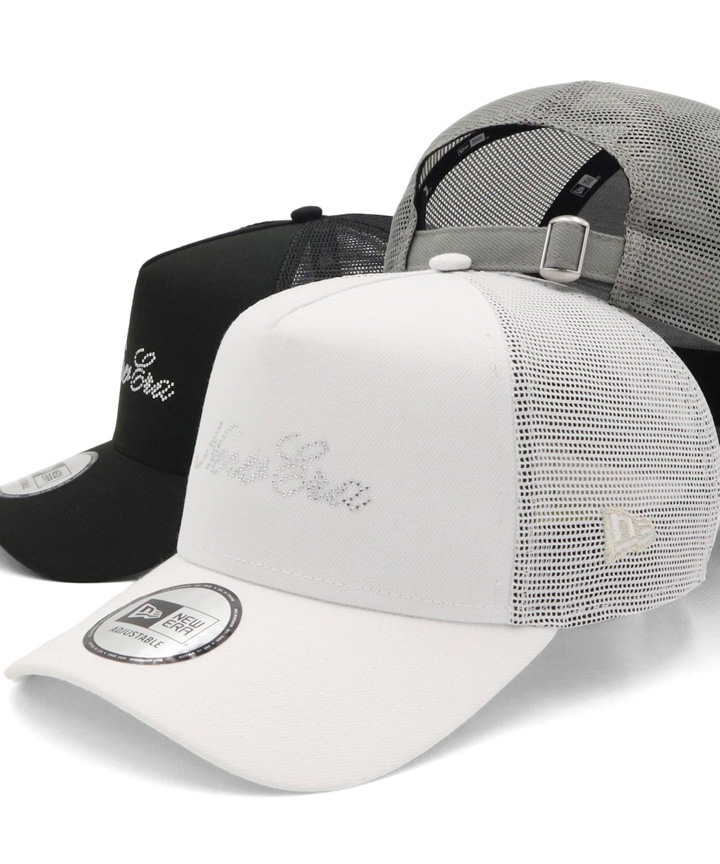 ニューエラ9FORTY ホワイト キャップ ストーン付き NEW ERA ニューエラメッシュキャップ 9FORTYA-FRAME ライン
