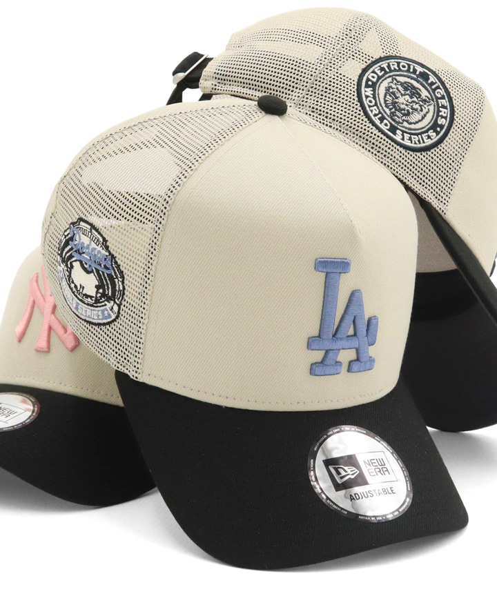 PASS PORT メッシュキャップ ネイビー/ベージュ NEW ERA ニューエラメッシュキャップ 9FORTYA-FRAME MLB ONSPOTZ