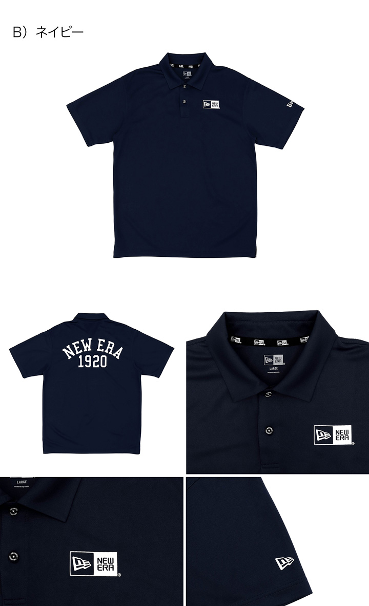 NEW ERA ブラック ポロシャツMEDIUM新品 半袖 鹿の子 ポロシャツ Vertical Logo ブラック | ゴルフ