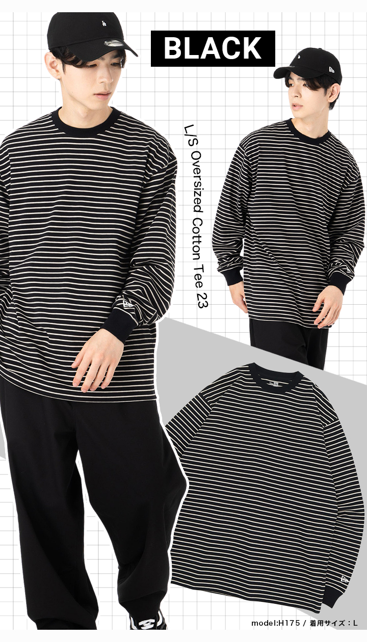 NEW ERA（ニューエラ） 長袖Tシャツ オーバーサイズ ボーダー