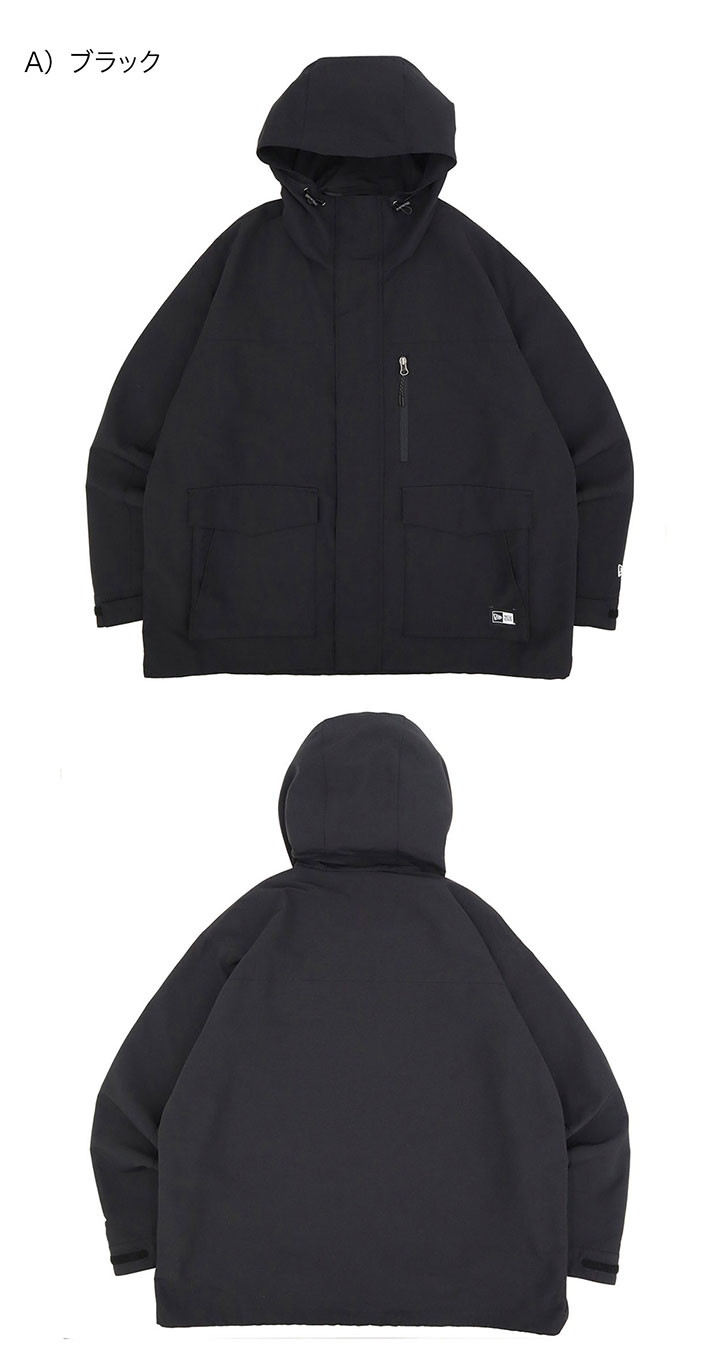 NEW ERA ブラック フード付き マウンテンパーカー NEW ERA ニューエラ マウンテンパーカー ジャケット ONSPOTZ別注