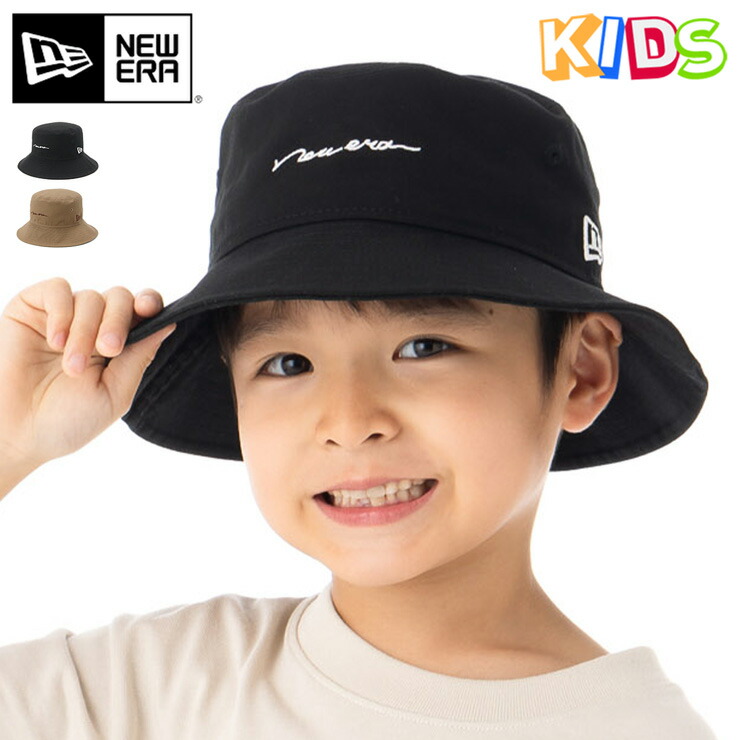NEW ERA ニューエ ラキッズ バケットハット 手書き風ロゴ