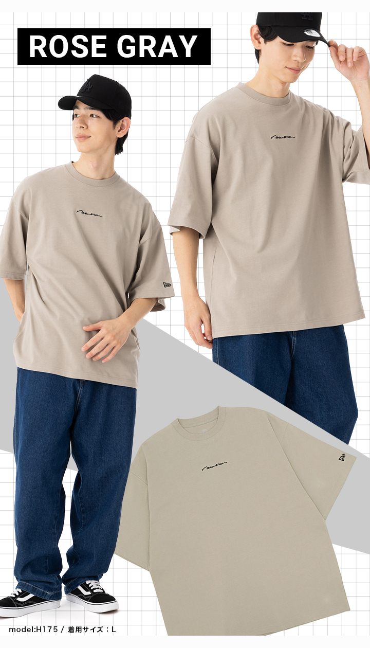 NEW ERA ニューエラ 半袖Tシャツ オーバーサイズ 手書き風ロゴ