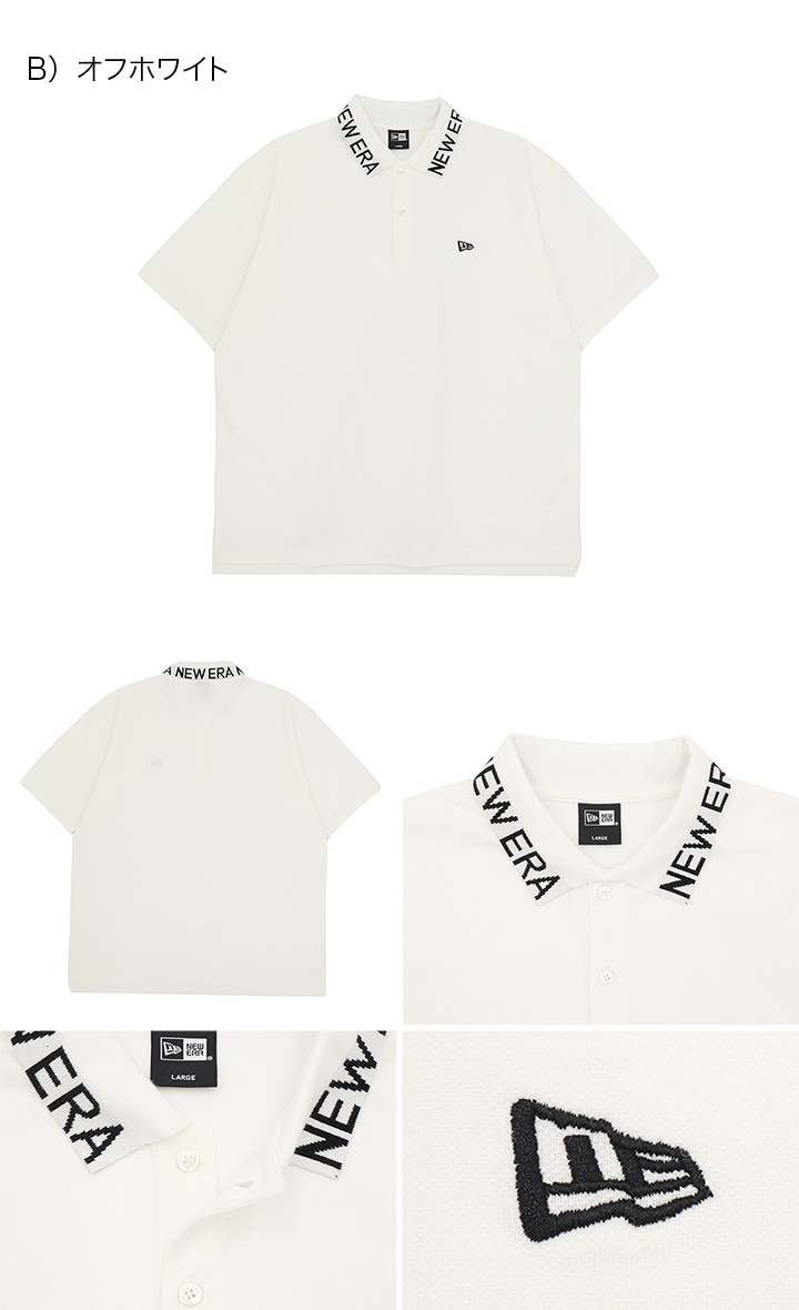 【新品】New Era 半袖ポロシャツ ホワイト 韓国購入 NEW ERA（ニューエラ） 半袖ポロシャツ オーバーサイズ コットン