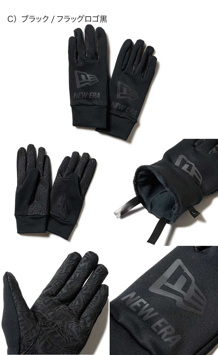【美品】YOHJI YAMAMOTO×NEW ERA フリース手袋 L ブラック YohjiYamamotoxNewEra／ヨウジヤマモト