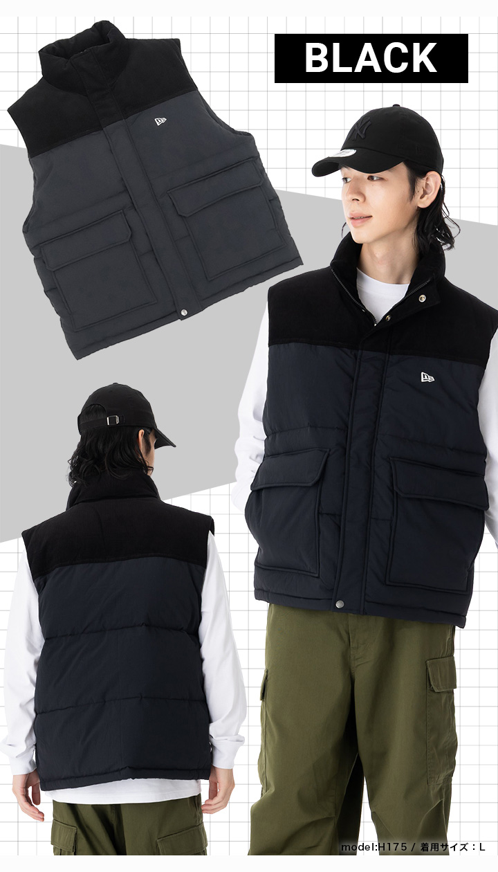 NEW ERA（ニューエラ） ダウンベスト コーデュロイ 無地 : ONSPOTZ