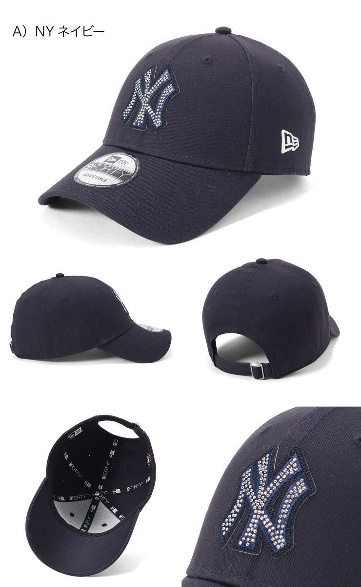 New Era★9Forty ラインストーン ビジュー キャップ NEW ERA ニューエラキャップ 9FORTY MLB ラインストーン