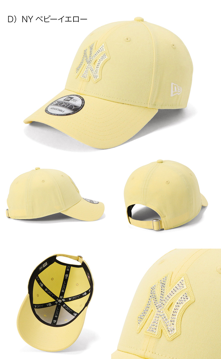 New Era★9Forty ラインストーン ビジュー キャップ NEW ERA ニューエラキャップ 9FORTY MLB ラインストーン