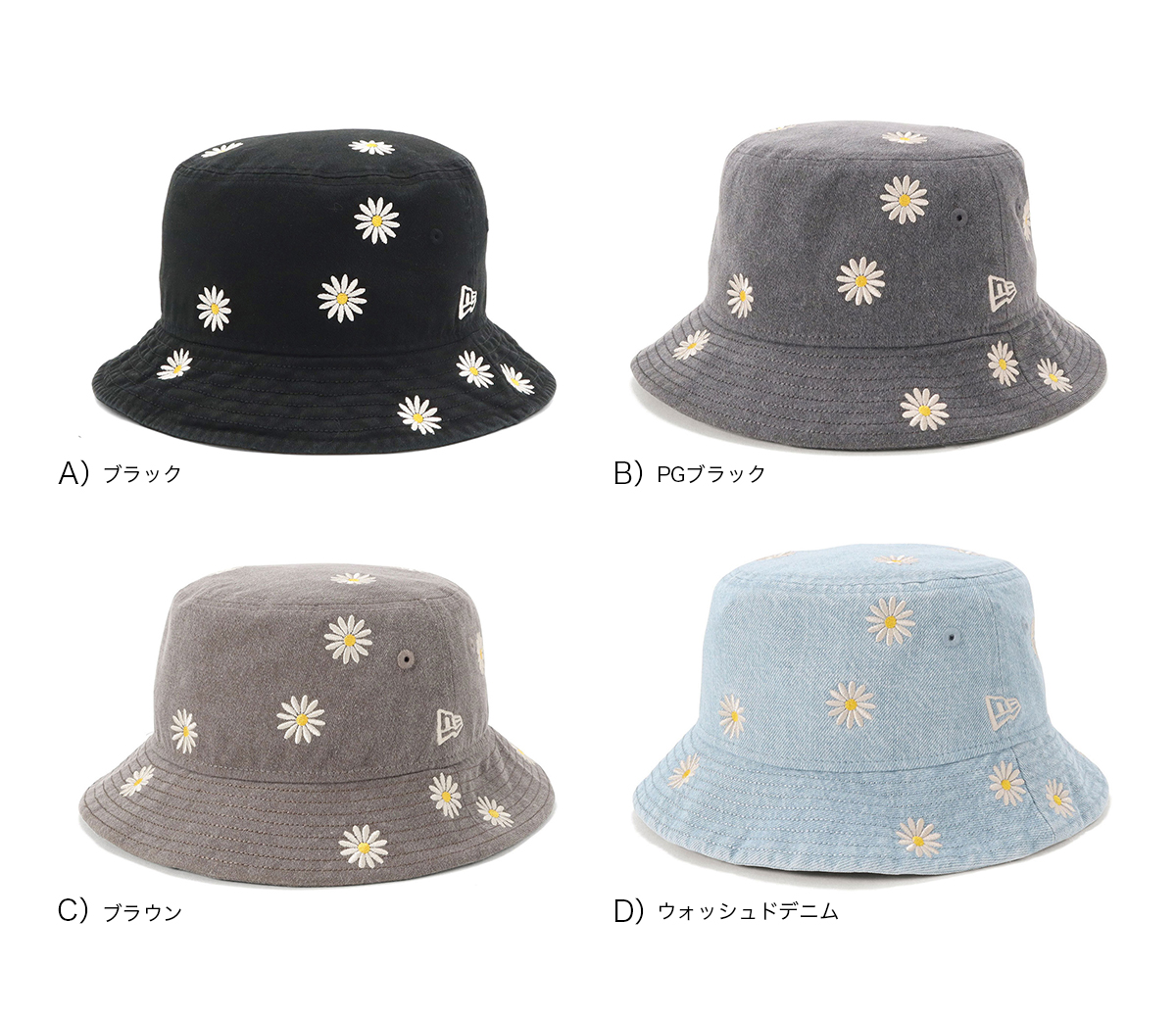 NEW ERA（ニューエラ） ニューエラキャップ BUCKET-01 花柄 ONSPOTZ