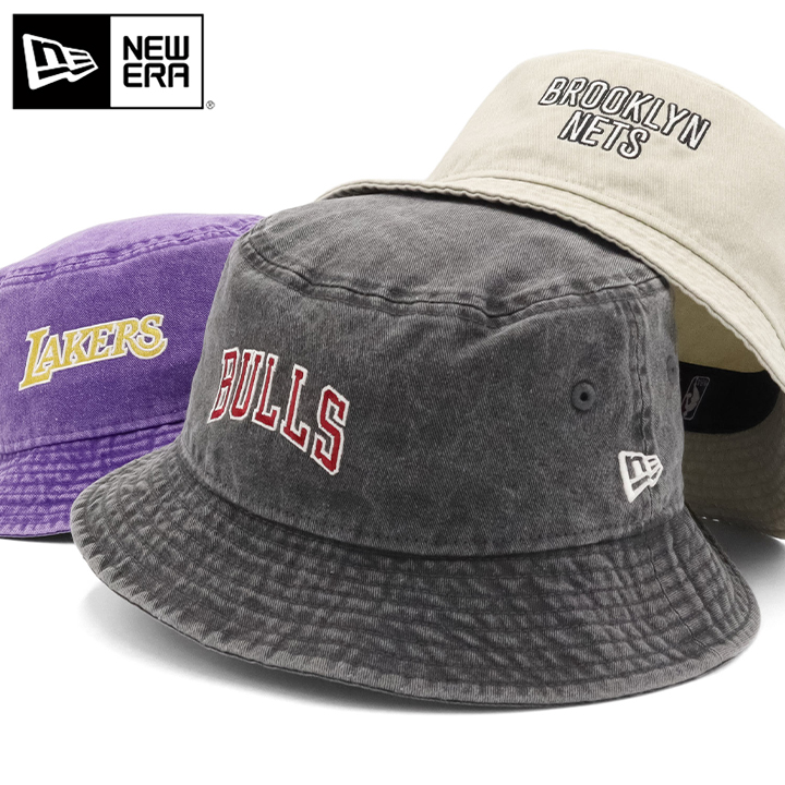 ★Newera★USヴィンテージ バケットハット 全2色★ NEW ERA ニューエラ バケットハット NBA ヴィンテージテイスト