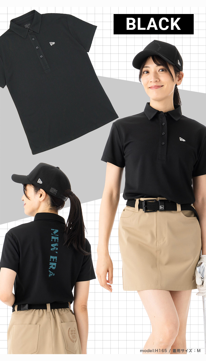 NEW ERA（ニューエラ） レディースゴルフ 半袖ポロシャツ 鹿の子