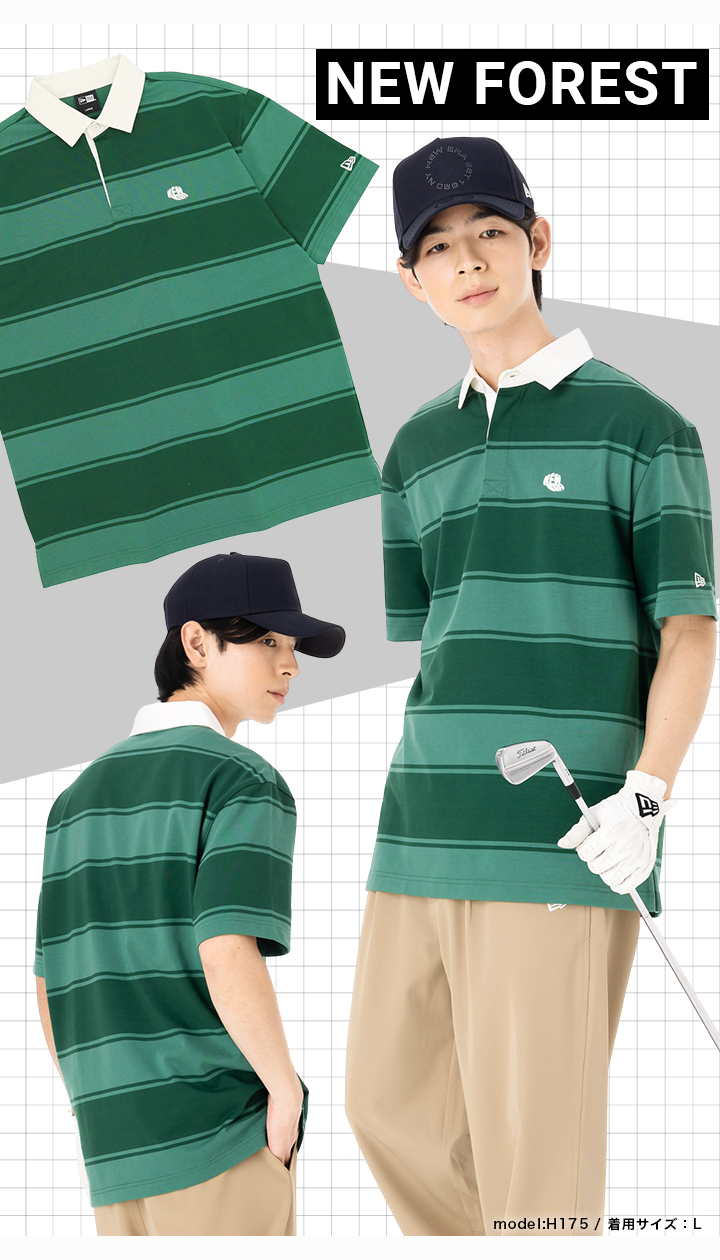 ニューエラゴルフ　ラグビーシャツ NEW ERA（ニューエラ） ニューエラゴルフ 半袖ラグビーシャツ 厚手