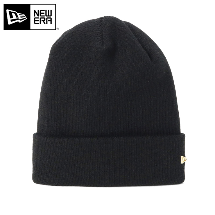 NEW ERA（ニューエラ） ニューエラニット帽 メタルフラッグ ロゴ 無地