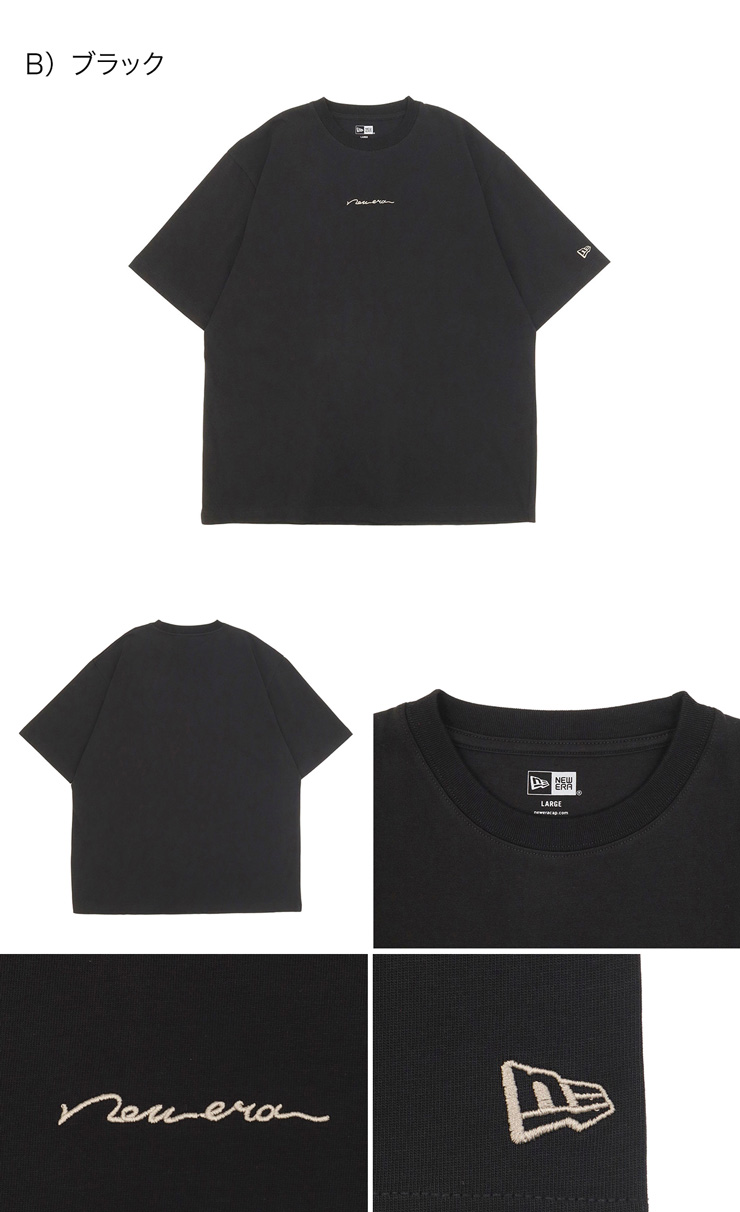 NEW ERA（ニューエラ） 半袖Tシャツ オーバーサイズ 筆記体ロゴ