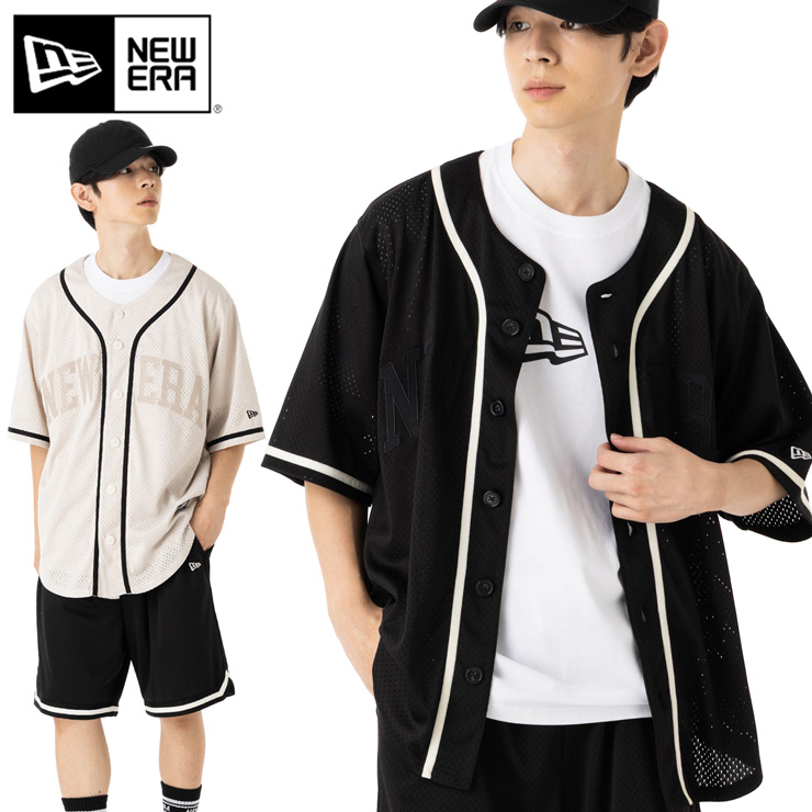 NEWERA ベイスボールシャツ NEW ERA（ニューエラ） ベースボールシャツ 半袖 メッシュ : ONSPOTZ