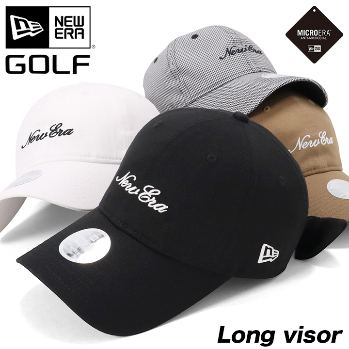激レア/未使用【ニューエラ×ピーエックスジー】限定コラボ キャップ ゴルフ黒×白 NEW ERA（ニューエラ） ゴルフキャップ 9TWENTYロングバイザー リボン