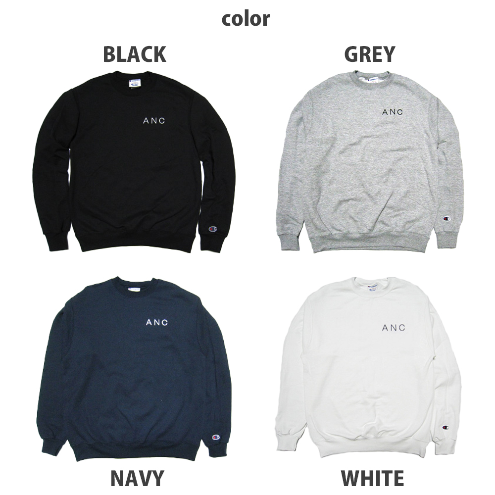 トレーナー レディース チャンピオン Champion 裏起毛 スウェット プルオーバー ANC アンク OPEN LOGO CREW TRAINER ブラック グレー ネイビー ホワイト Champion トレーナー レディース チャンピオン 裏起毛