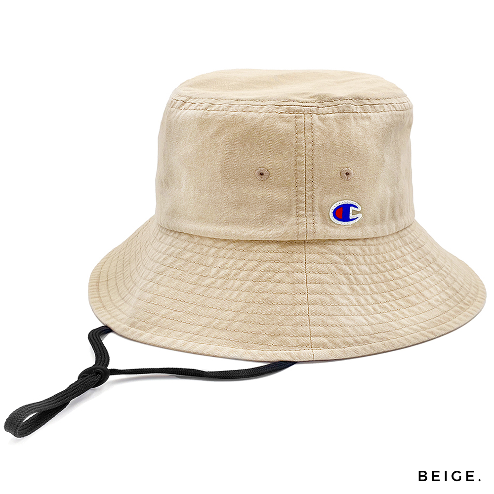 紐付き バケットハット 深め ツバ長
