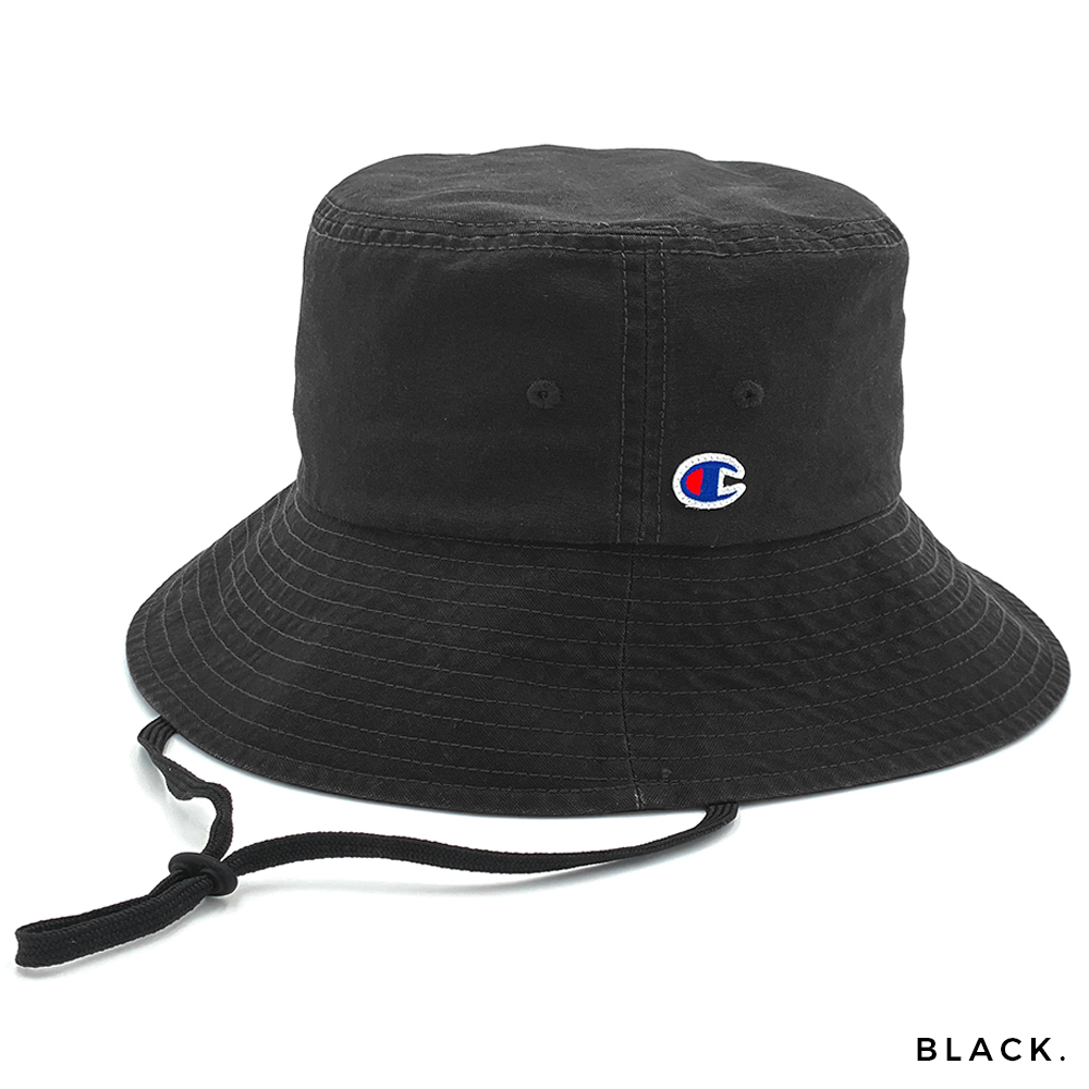 紐付き バケットハット 深め ツバ長